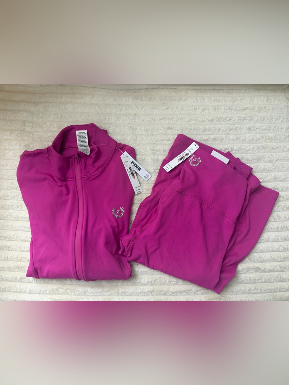 PINK Victoria's Secret Girls Fuchsia Athletic Skort and Leggings Set